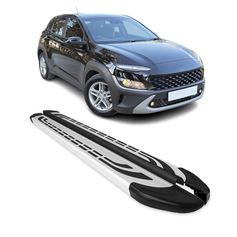 Marchepieds Latéraux pédale pour Hyundai Kona 2018-2024 Aluminium Gris 2Pcs