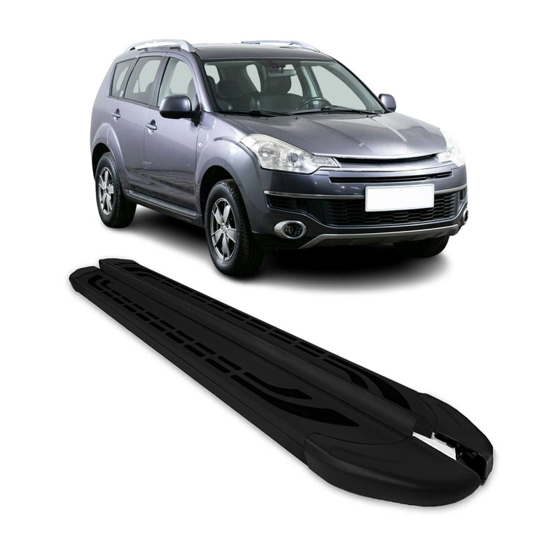 Marchepieds Latéraux pour Citroen C-Crosser 2007-2013 Aluminium Noir 2Pcs