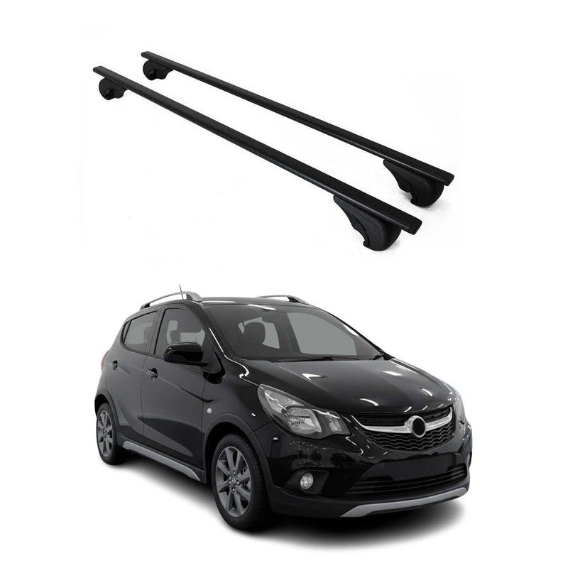 Barres de toit Transversales pour Opel Karl Rocks 2018-2019 Fer Noir
