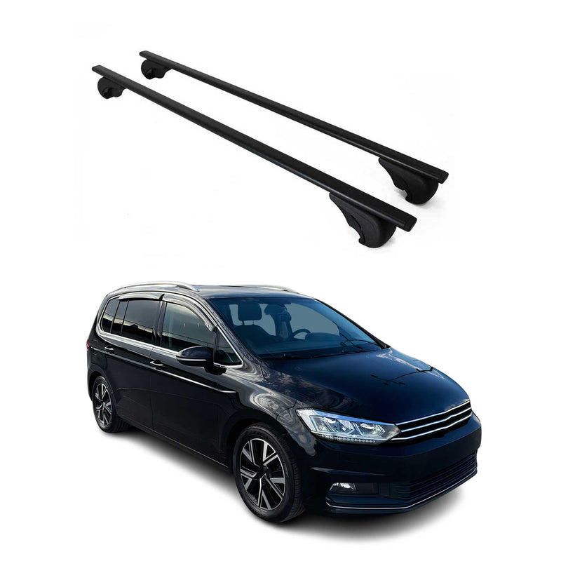Barres de toit Transversales pour VW Touran 2015-2024 Fer Noir
