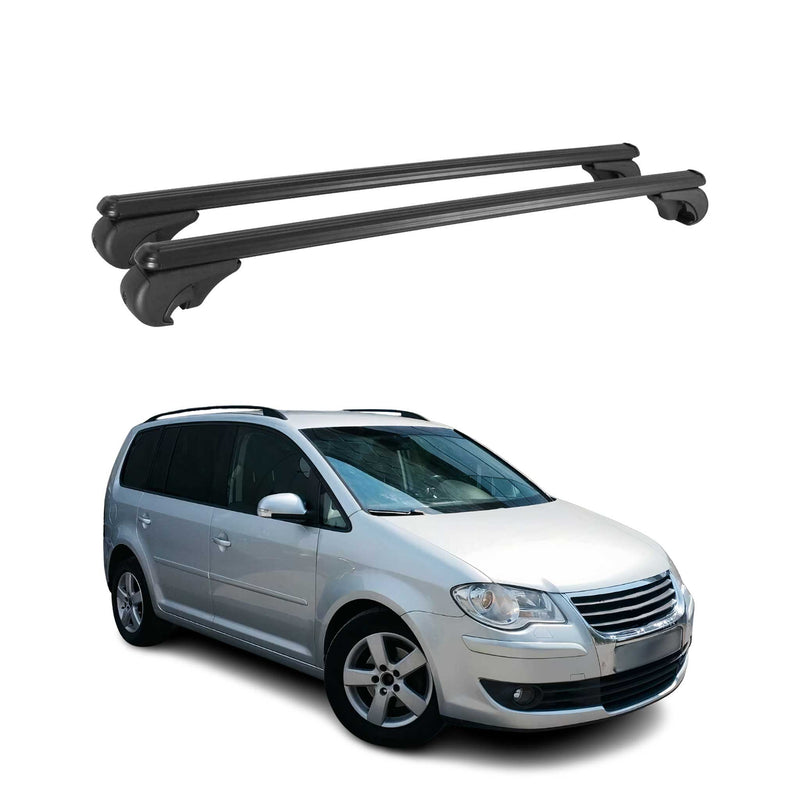 Barres de toit Transversales pour VW Touran 2003-2010 Aluminium Noir