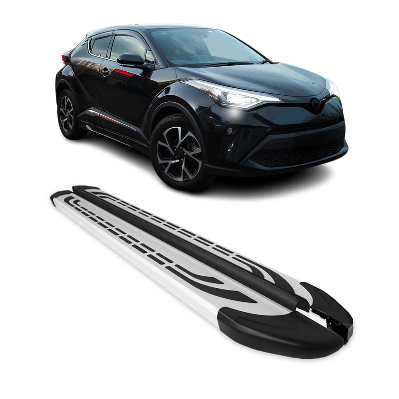 Marchepieds Latéraux pour Toyota C-HR Hybrid 2016-2024 Aluminium Gris 2Pcs