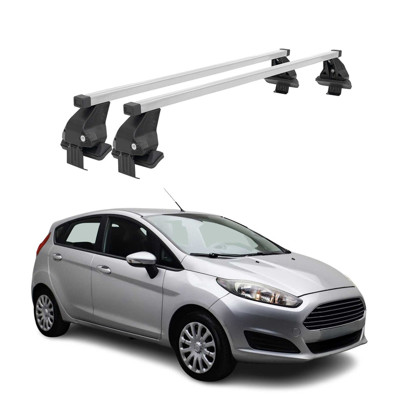 Barres de toit transversales pour Ford Fiesta VI 2013-2017 Acier Gris