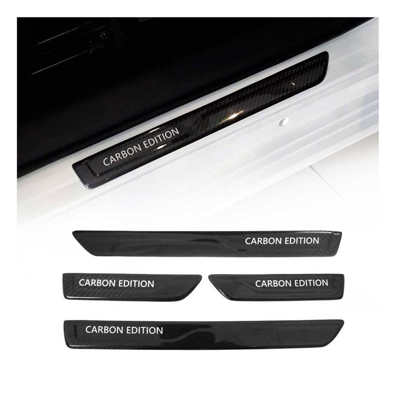 Couverture de Seuil de porte pour VW Arteon 2017-2025 Carbone Noir 4 Pcs