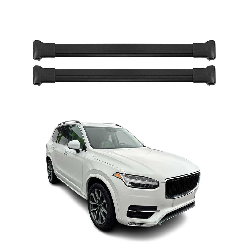 Barres de toit transversales pour Volvo XC90 2015-2020 Noir Aluminium