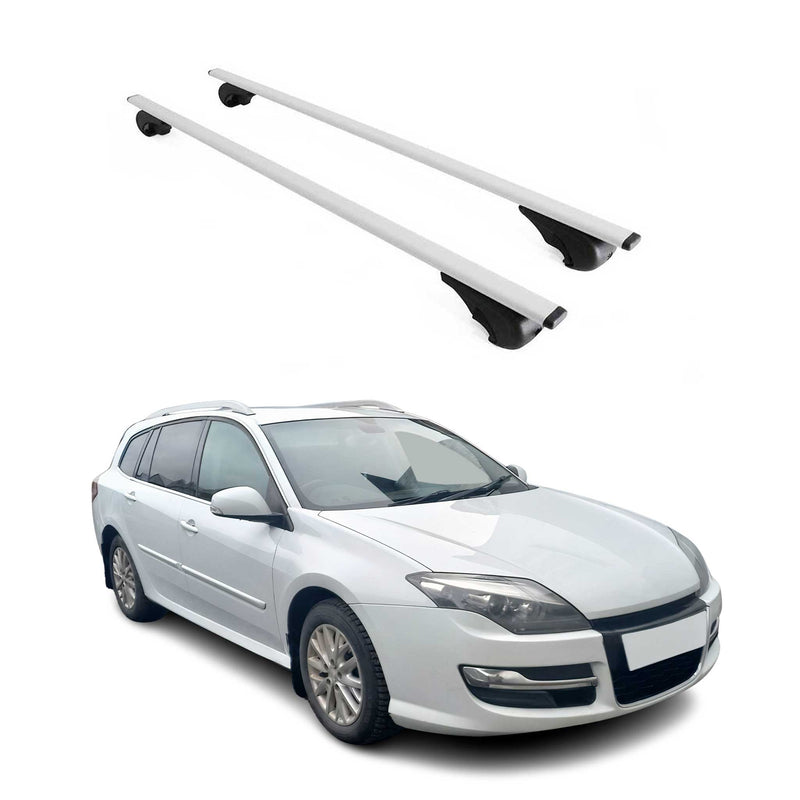 Barres de toit Transversales pour Renault Laguna 2001-2007 Fer Argent
