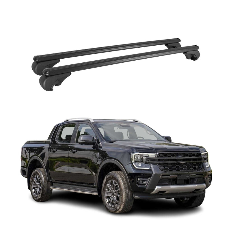 Barres De Toit Transversales pour Ford Ranger T6 2022-2025 DoubleCab Alu 2 pcs
