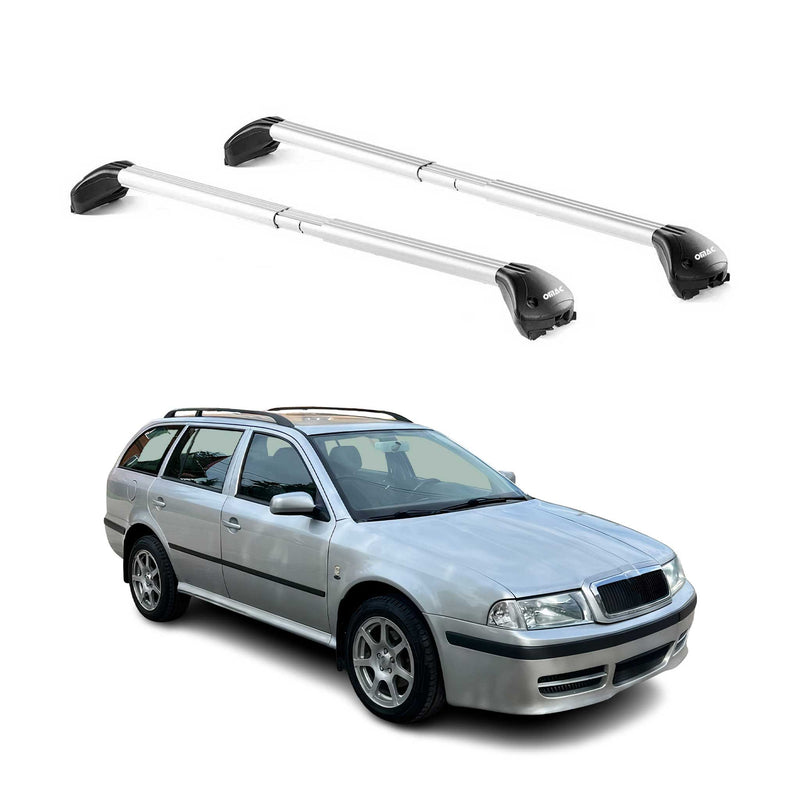 Barres de toit pour Skoda Octavia Wagon 1998-2020 Gris Argenté 2 pièces ABE