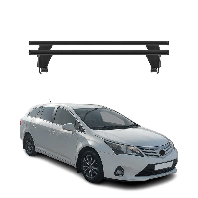 Menabo Barres de toit Transversales pour Toyota Avensis T270 2009-2011 Alu Noir
