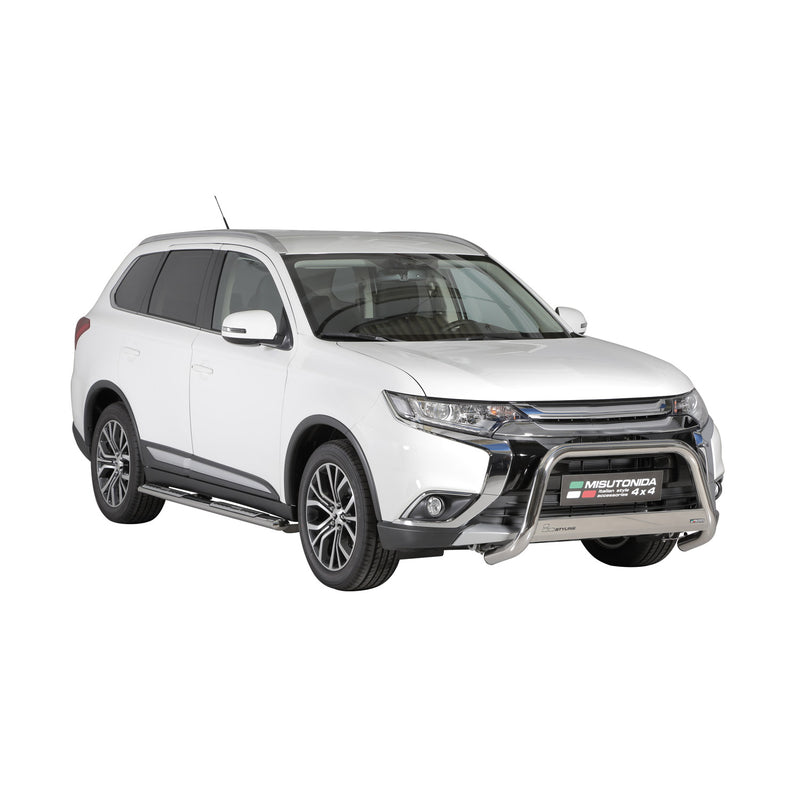 Marchepieds Latéraux pour Mitsubishi Outlander Hybride 2015-2025 Acier Argent