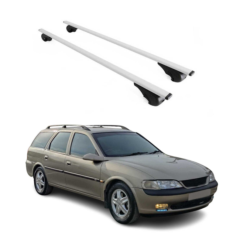 Barres de toit Transversales pour Opel Vectra B 1996-2003 Fer Argent