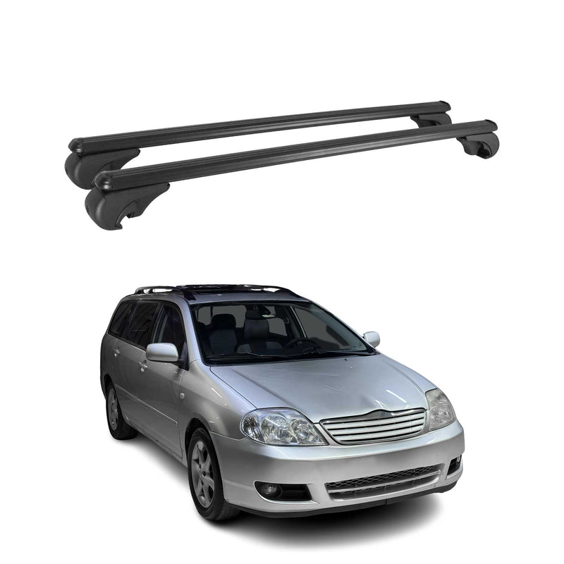 Barres de toit Transversales pour Toyota Corolla Verso 2001-2009 Aluminium Noir