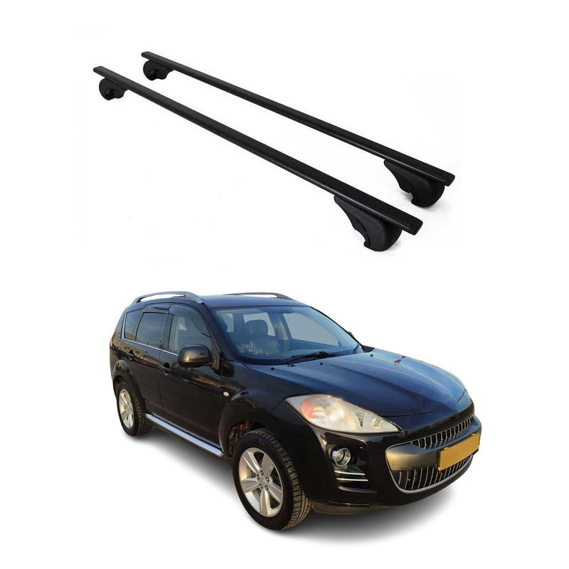 Barres de toit Transversales pour Peugeot 4007 2008-2012 Fer Noir