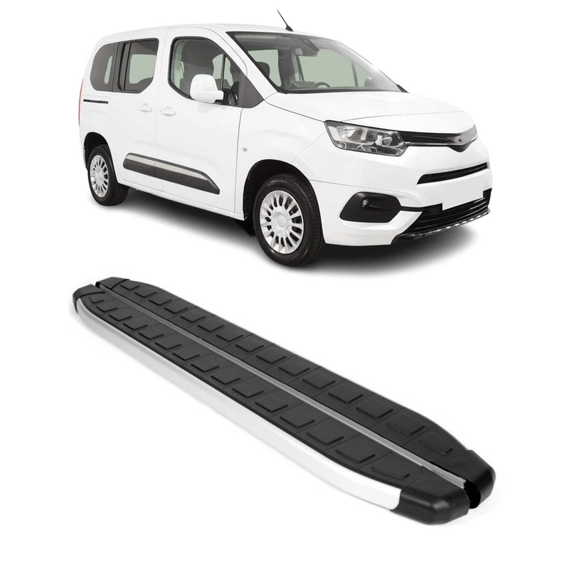 Marchepieds Latéraux pour Toyota Proace City 2019-25 Alu Noir Gris L1 Court 2Pcs
