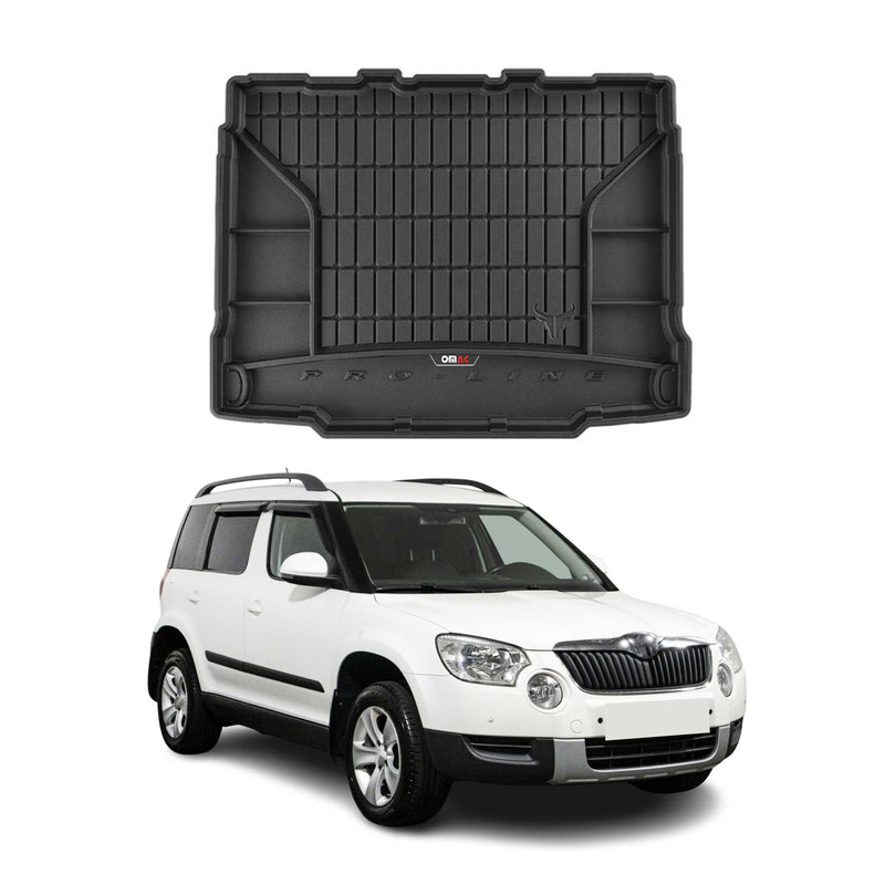 Tapis de Coffre pour Skoda Yeti 2009-2017 TPE Noir