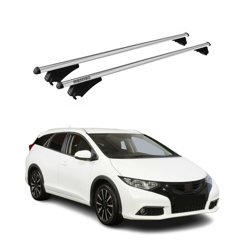 Tiger Barres de toit transversales pour Honda Civic IX Tourer 2013-2015 Gris