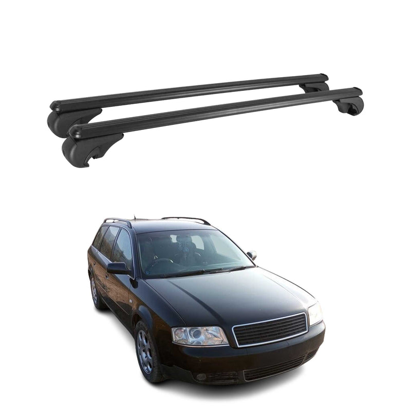 Barres de toit transversales pour Audi A6 C4 4A C5 4B Break Allroad 1994-05 Noir