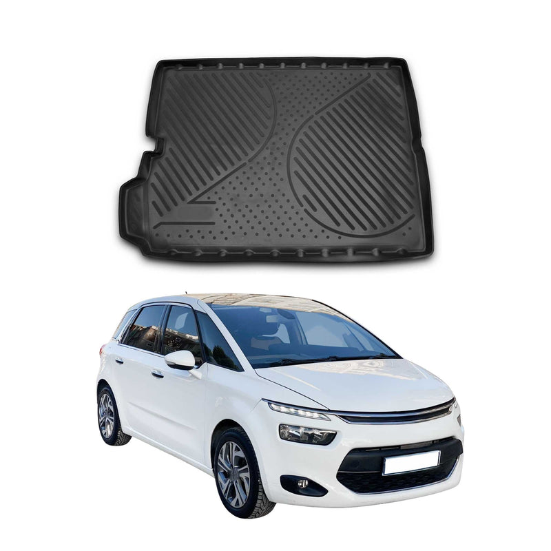 Tapis de Coffre pour Citroen C4 Grand Picasso 2013-2024 Noir TPE