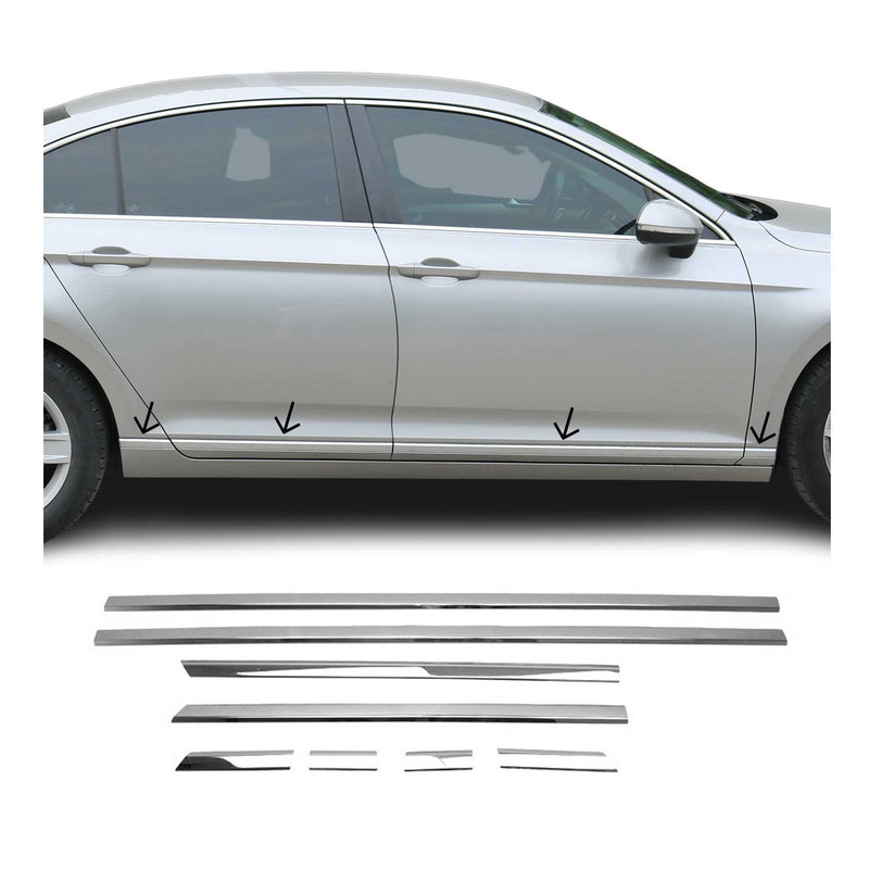 Garniture Baguette de porte latérale pour VW Passat B8 2015-2021 acier inox 8Pcs