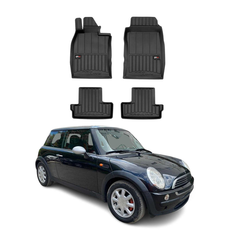 OMAC Tapis de sol en caoutchouc pour Mini Cooper & One 2001-2006 Noir Premium