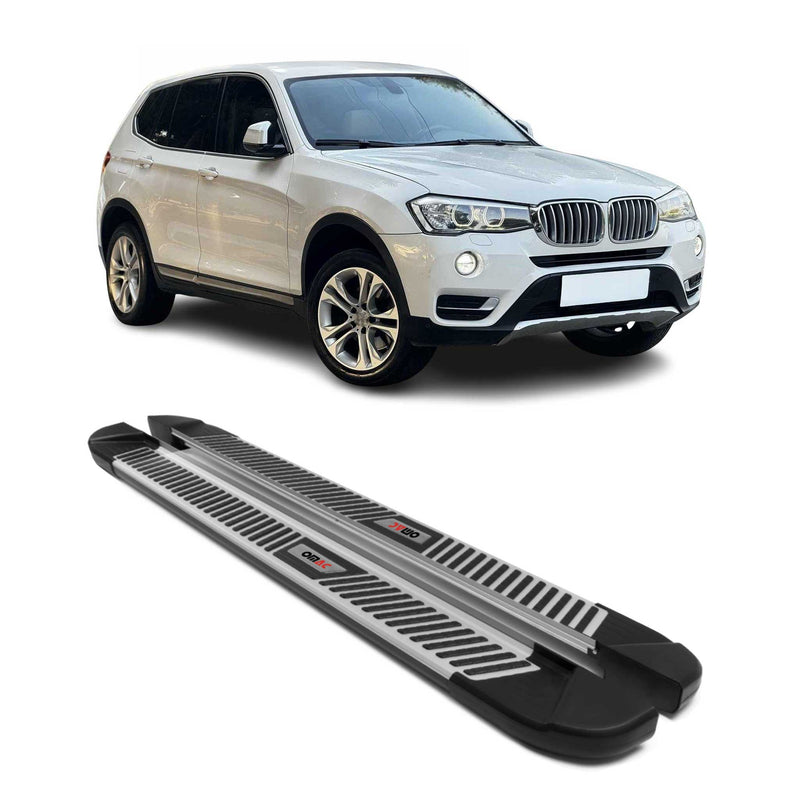 Marchepieds latéraux pédale pour BMW X3 F25 2010-2017 Aluminium Noir Gris 2Pcs