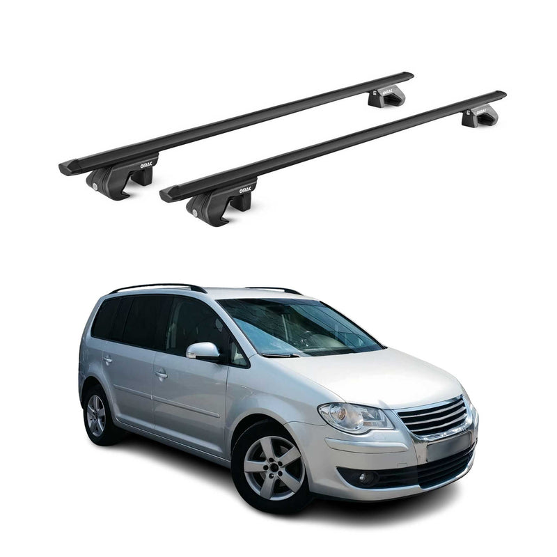Barres de toit transversales ABE pour VW Touran 1T 5T 2003-2025 5 P Alu Noir 2x