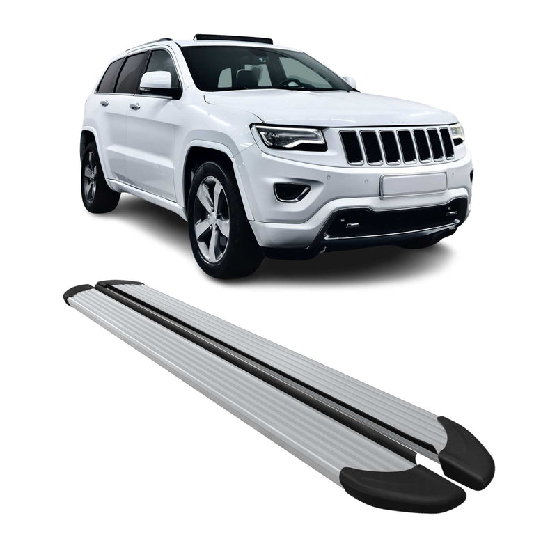 2011-2021 Jeep Grand Cherokee Marchepieds Latéraux Aluminium Argent 2Pcs