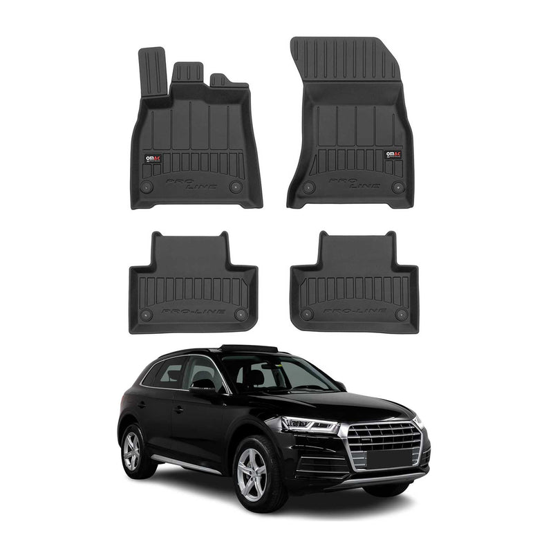 OMAC Tapis de sol caoutchouc pour Audi Q5 FY 2017-2024 Noir Premium