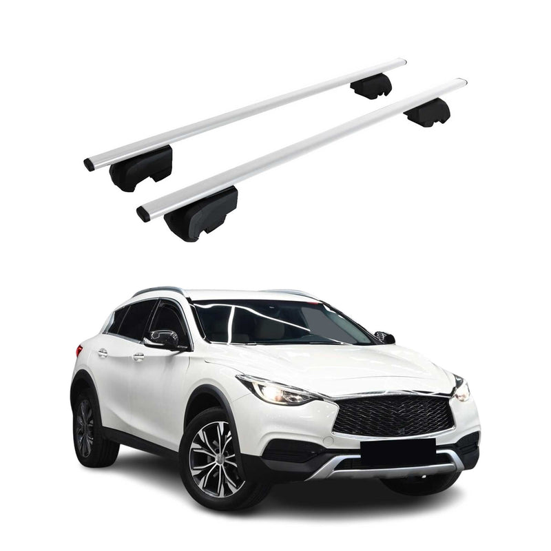Barres de toit Transversales pour Infiniti QX30 2016-2023 Fer Argent ABE