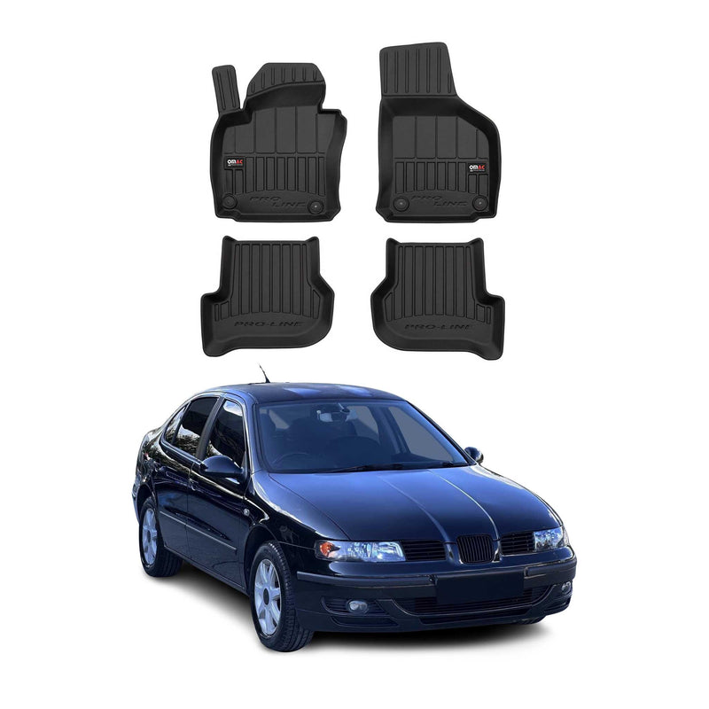 OMAC Tapis de sol en caoutchouc pour Seat Toledo 2004-2009 Noir Premium