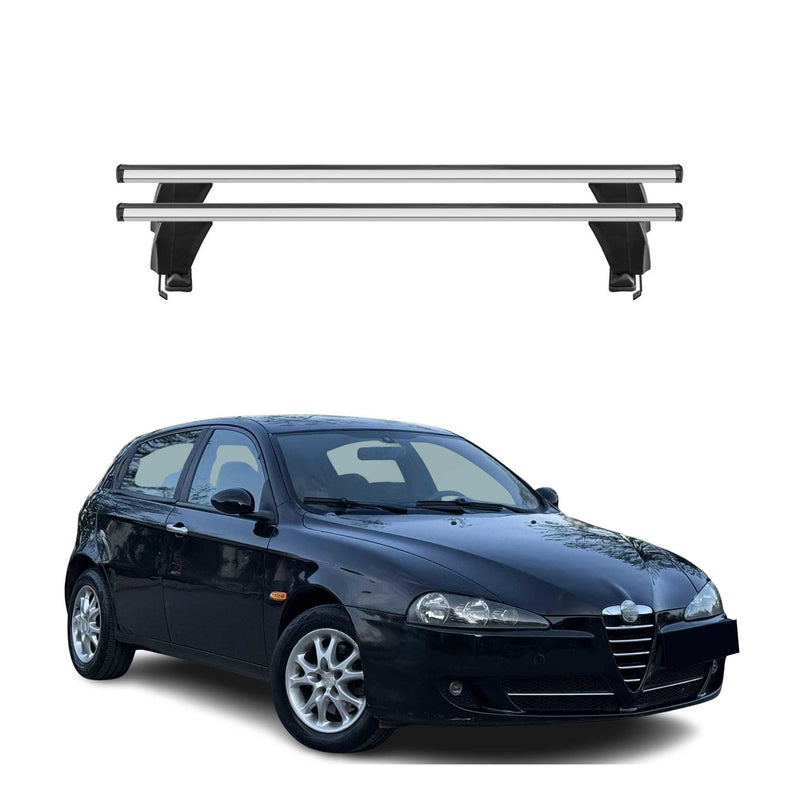 Menabo Barres de transversales pour Alfa Romeo 147 3Portes 2000-2010 Alu Gris 2x