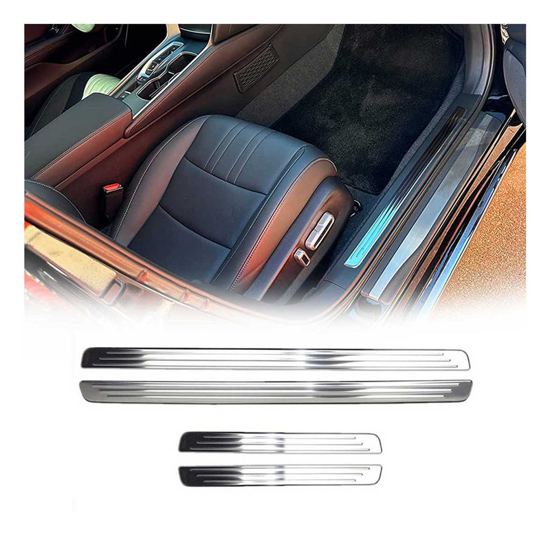 Couverture de Seuil de porte pour VW Tiguan 2016-2020 acier inox chromé 4 Pcs