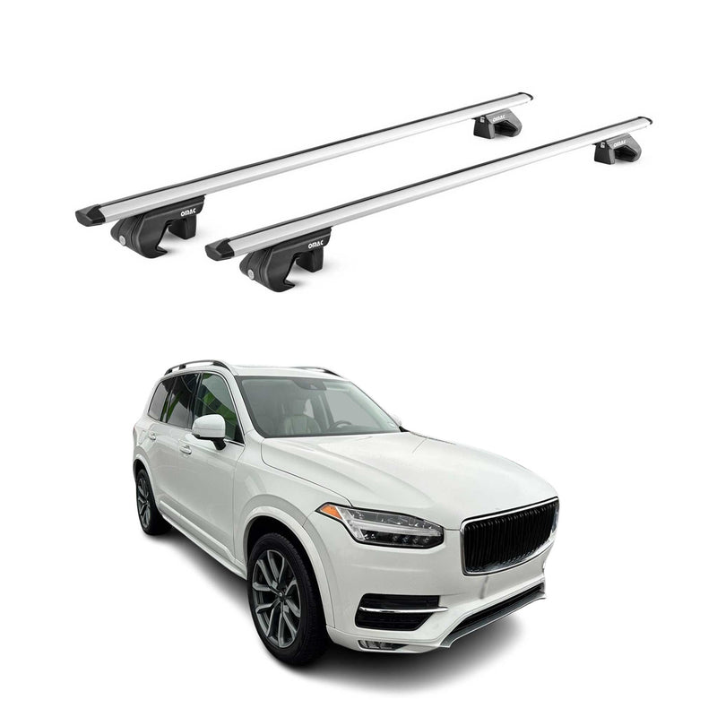 Barres de toit transversales ABE pour Volvo XC90 2002-2025 5 P Alu Gris 2x