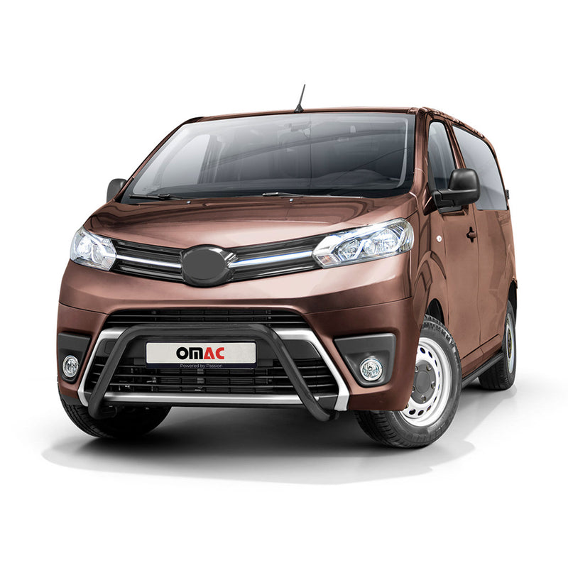 Pare-Buffle Avant Pour Toyota Proace 2016-2021 en Acier Inoxy Noir