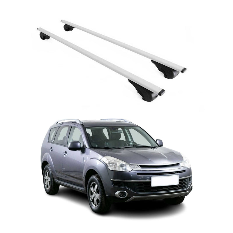 Barres de toit Transversales pour Citroen C-Crosser 2007-2013 Fer Argent