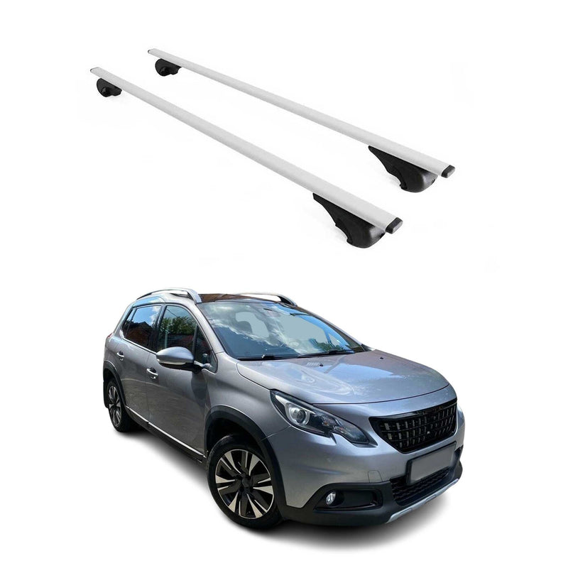Barres de toit Transversales pour Peugeot 2008 2013-2020 Fer Argent