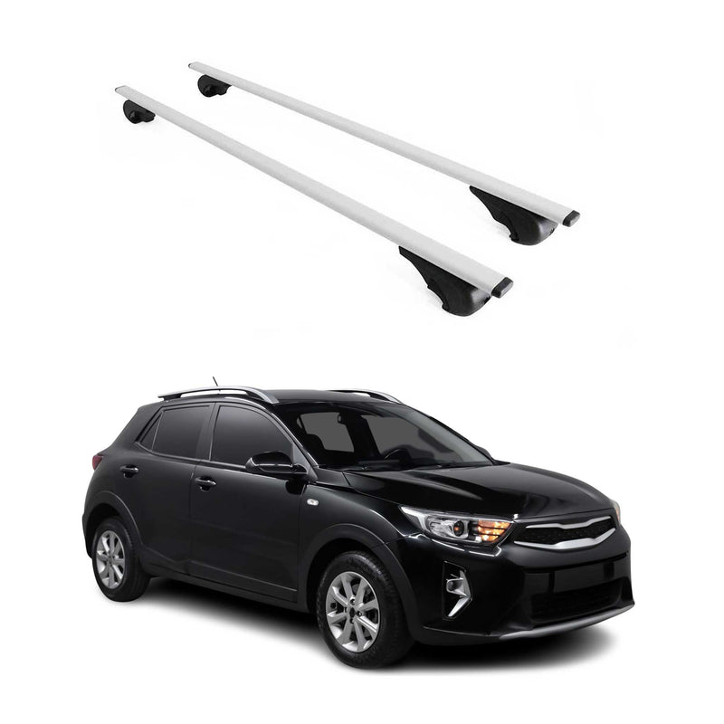 Barres de toit Transversales pour Kia Stonic 2017-2024 Fer Argent