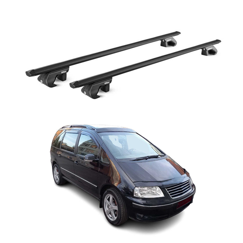 Barres de toit transversales ABE pour VW Sharan 7M 7N 1995-2020 5 P Alu Noir 2x