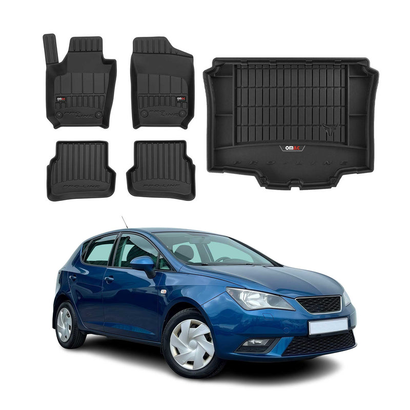 Kit Tapis de Sol et Coffre pour Seat Ibiza 2008-2017 TPE Noir