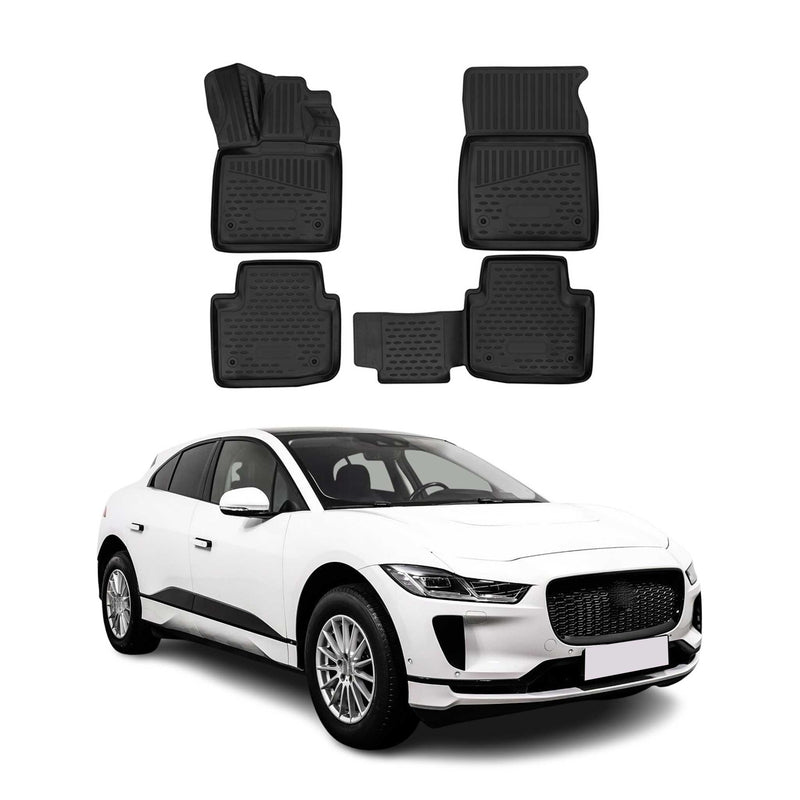 OMAC Tapis de sol pour Jaguar I-Pace 2018-2025 sur mesure en caoutchouc Noir