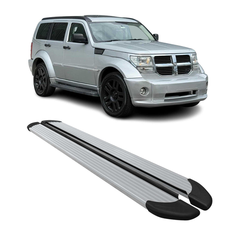 Marchepieds Latéraux pédale pour Dodge Nitro 2006-2012 Aluminium Argent 2Pcs