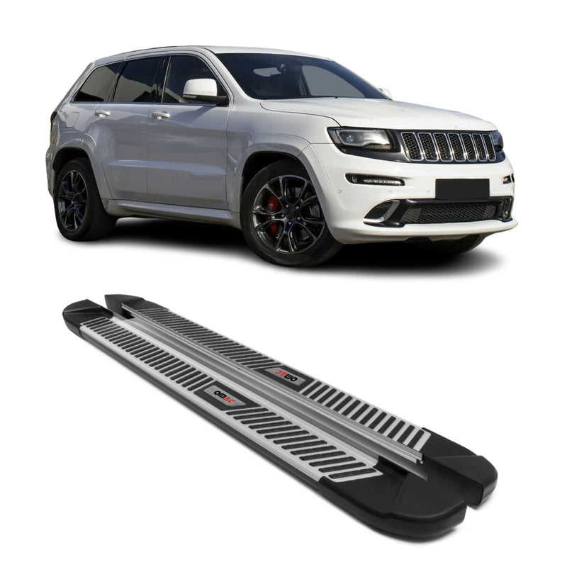 2011-2021 Jeep Grand Cherokee Marchepieds Latéraux Aluminium Noir Gris 2Pcs