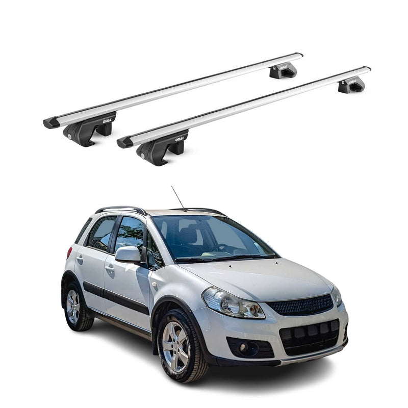Barres de toit transversales ABE pour Suzuki SX4 EY-GY 2006-2014 5 P Alu Gris 2x