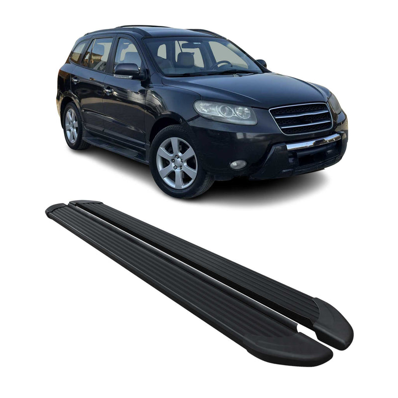 Marchepieds Latéraux pour Hyundai Santa Fe 2006-2012 Noir Aluminium 2Pcs