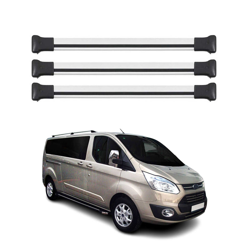 Barres de toit transversales pour Ford Transit Tourneo Custom 2012-2023 Gris 3x