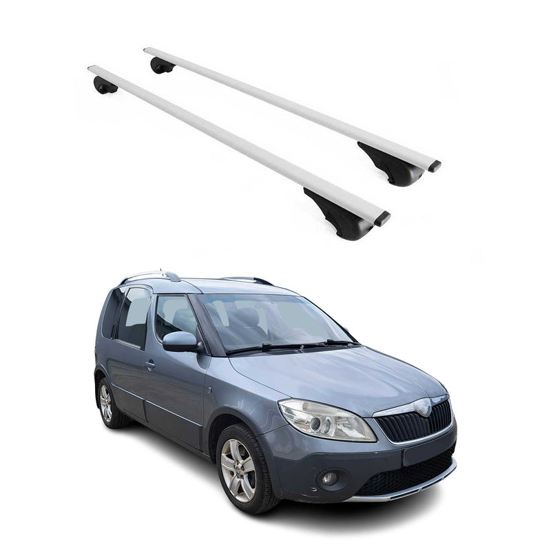 Barres de toit Transversales pour Skoda Roomster Praktik 2006-2015 Fer Argent