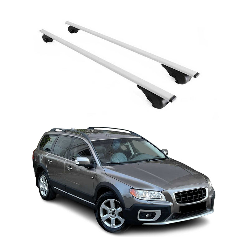 Barres de toit Transversales pour Volvo XC70 2007-2016 Fer Argent