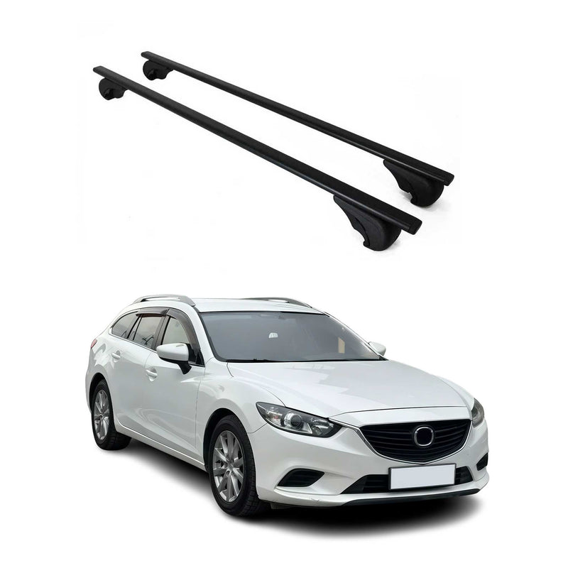 Barres de toit Transversales pour Mazda 6 2013-2024 Fer Noir