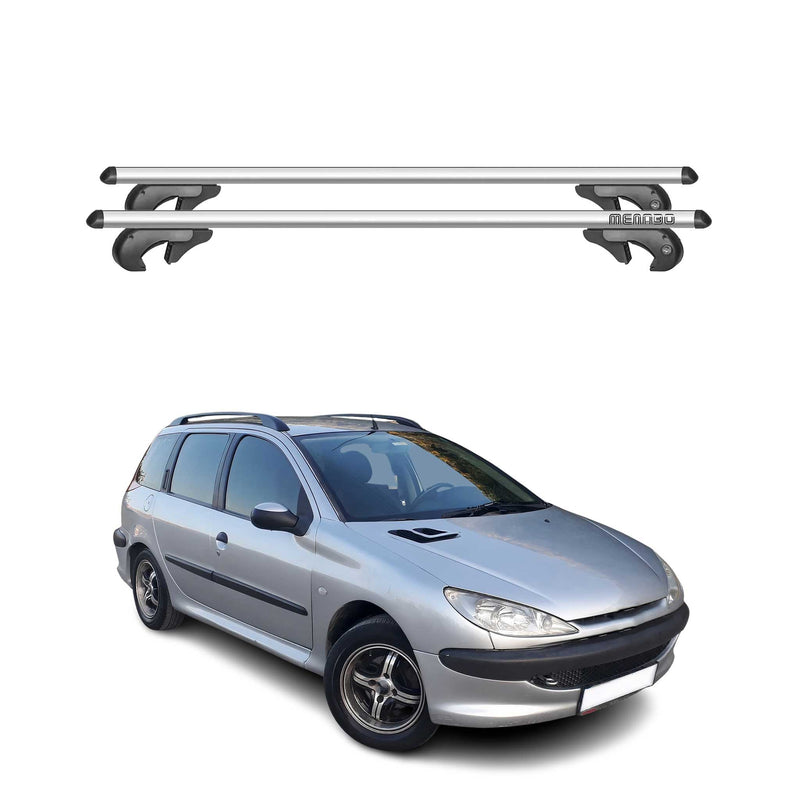 Barres de toit pour Peugeot 206 Kombi 2002-2025 90kg Aluminium Gris 2tlg