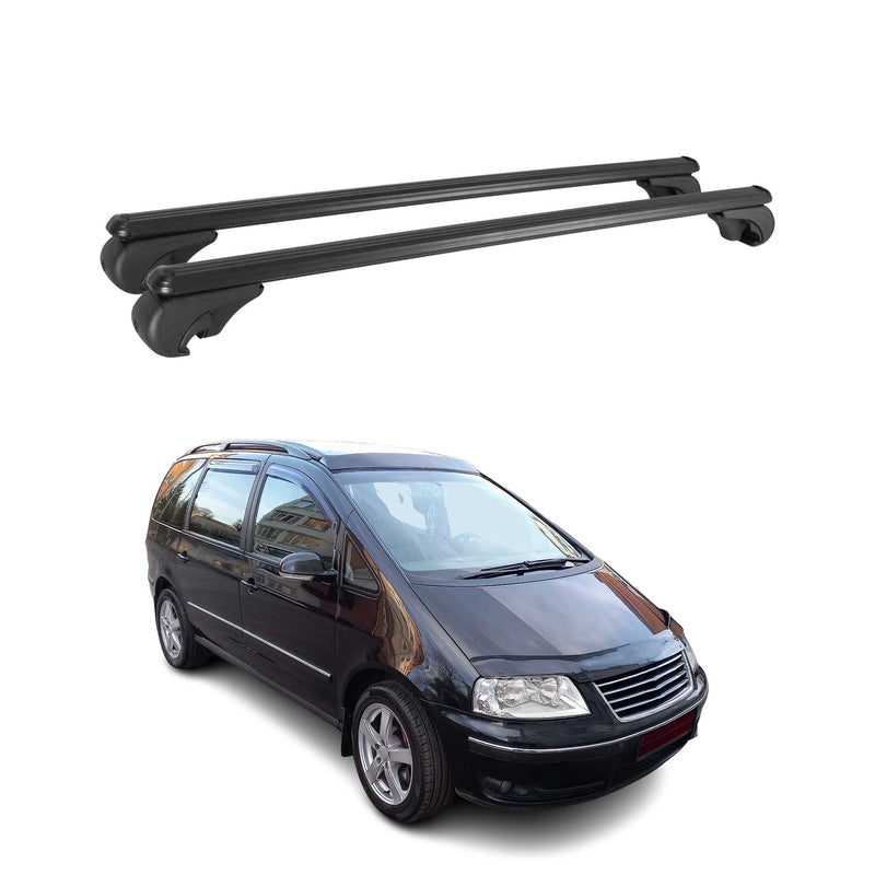 Barres de toit Transversales pour VW Sharan 1995-2010 Aluminium Noir